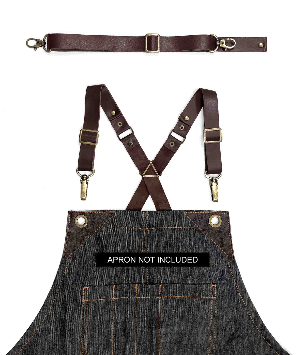 Leather Straps for CrossBack Apron - Shoulder & Waist Set - Chef, Barber, Bartender, Barista - Under NY Sky
