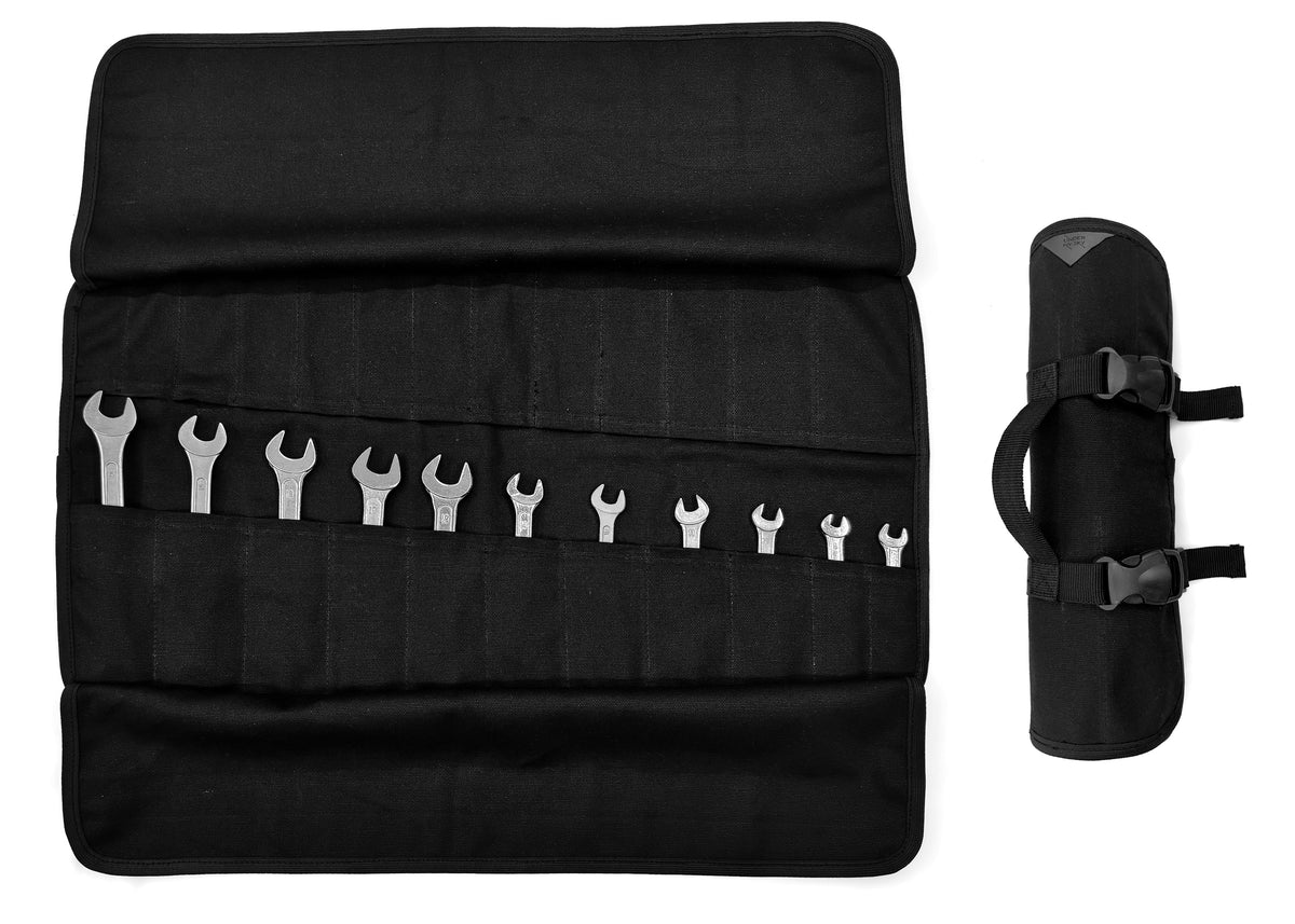 Tool Roll Organizer, Waxed Canvas, Heavy-Duty Wrench Bag, Hand Tool Pouch - Mechanics, Electricians - Under NY Sky