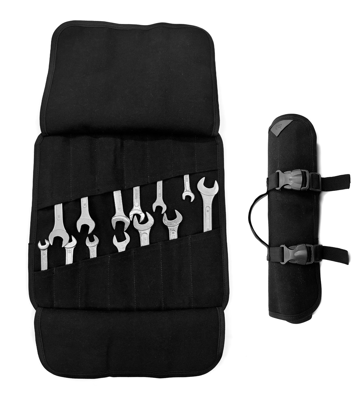 Tool Roll Organizer, Waxed Canvas, Heavy-Duty Wrench Bag, Hand Tool Pouch - Mechanics, Electricians - Under NY Sky