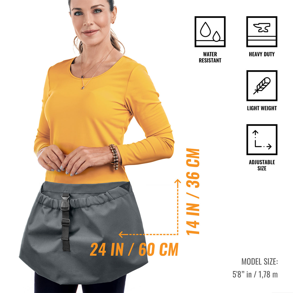 Gardening Half Apron – Harvest Pouch, Pockets, Loops, Cross-back Straps, Water-Resistant, Adjustable for Men & Women -  Under NY Sky