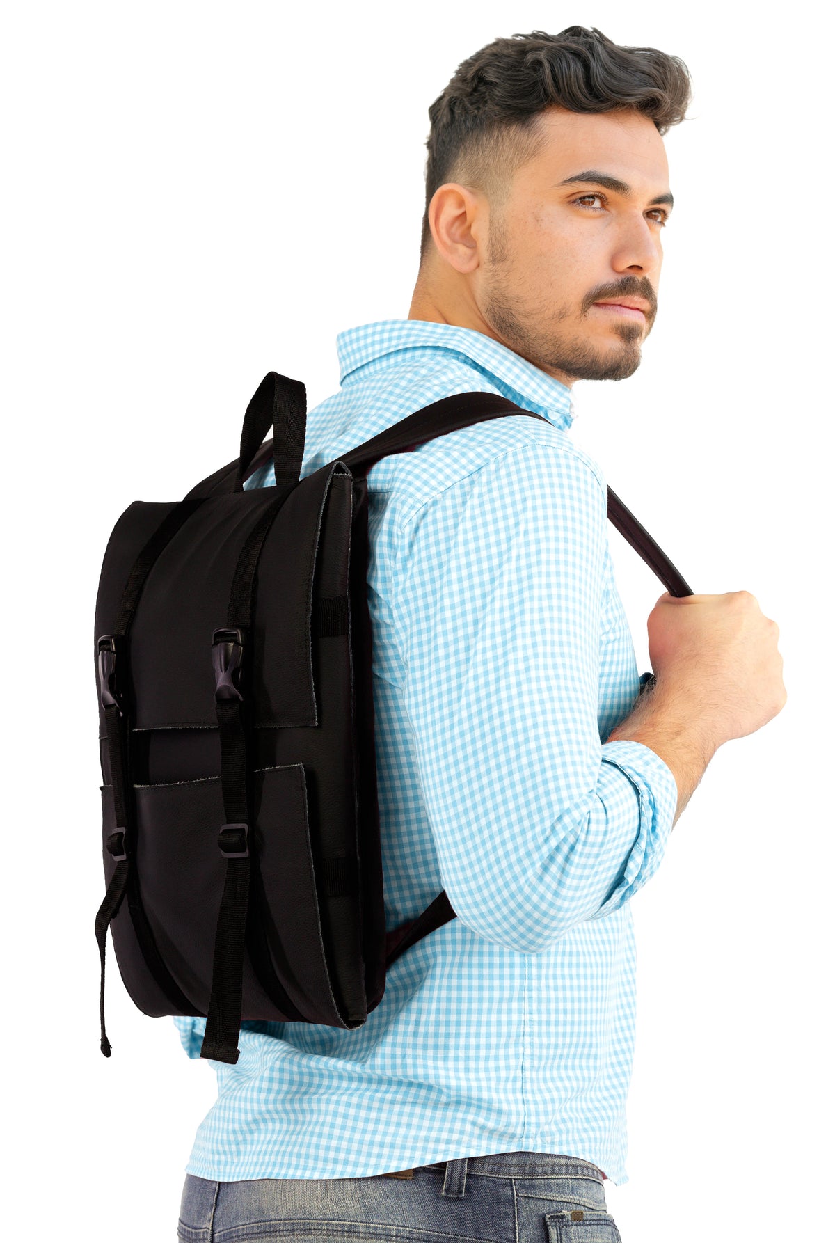 Knife Bag - Real Leather - 13 Knife Slots, 2 Zipped Pockets, Laptop Pocket - Expandable - Under NY Sky
