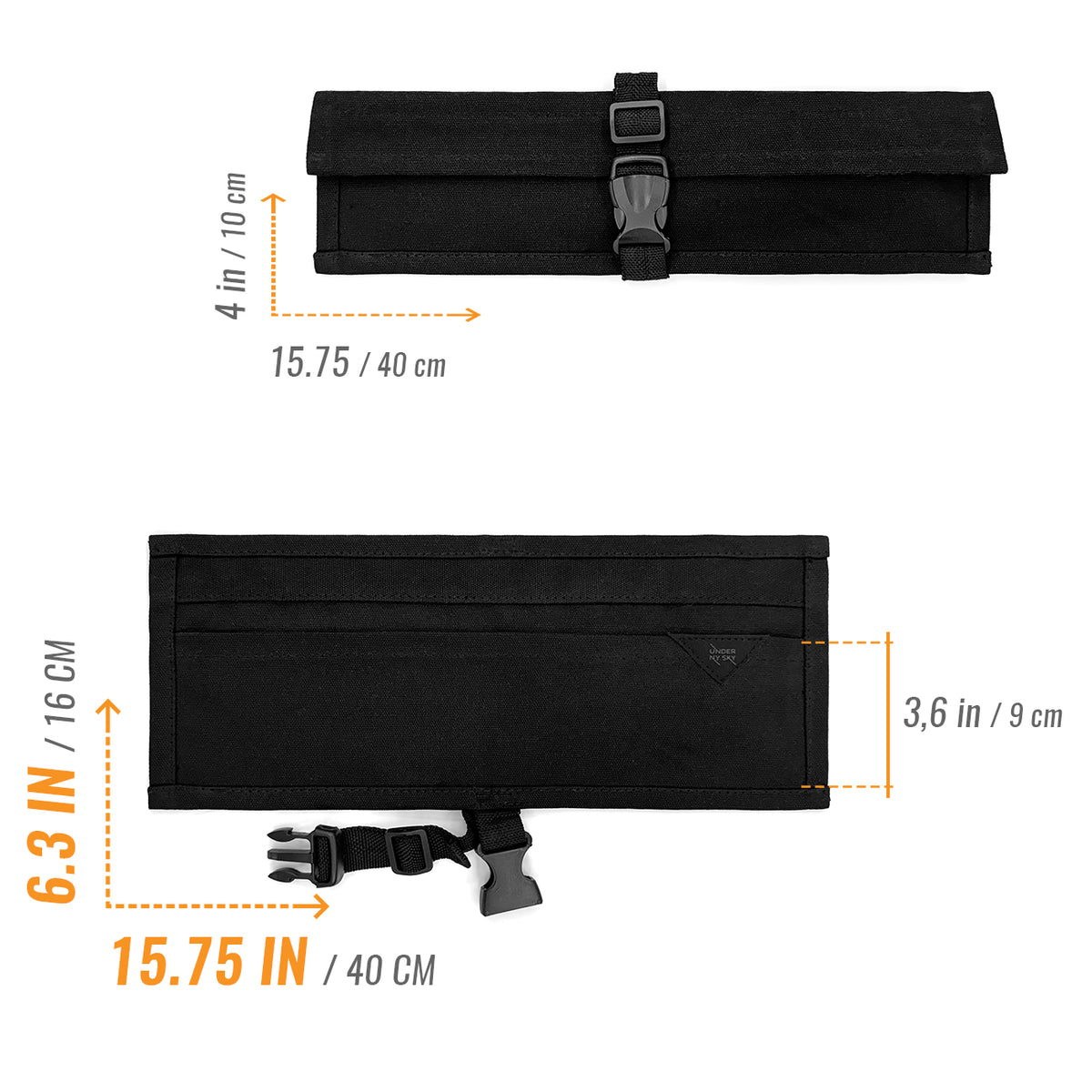 Knife Roll Case - 1 to 6 Slots - Waxed Canvas Pouch, Leather Reinforced - Portable for Cooking Tools, Utensils, Cutlery Knives -  Under NY Sky