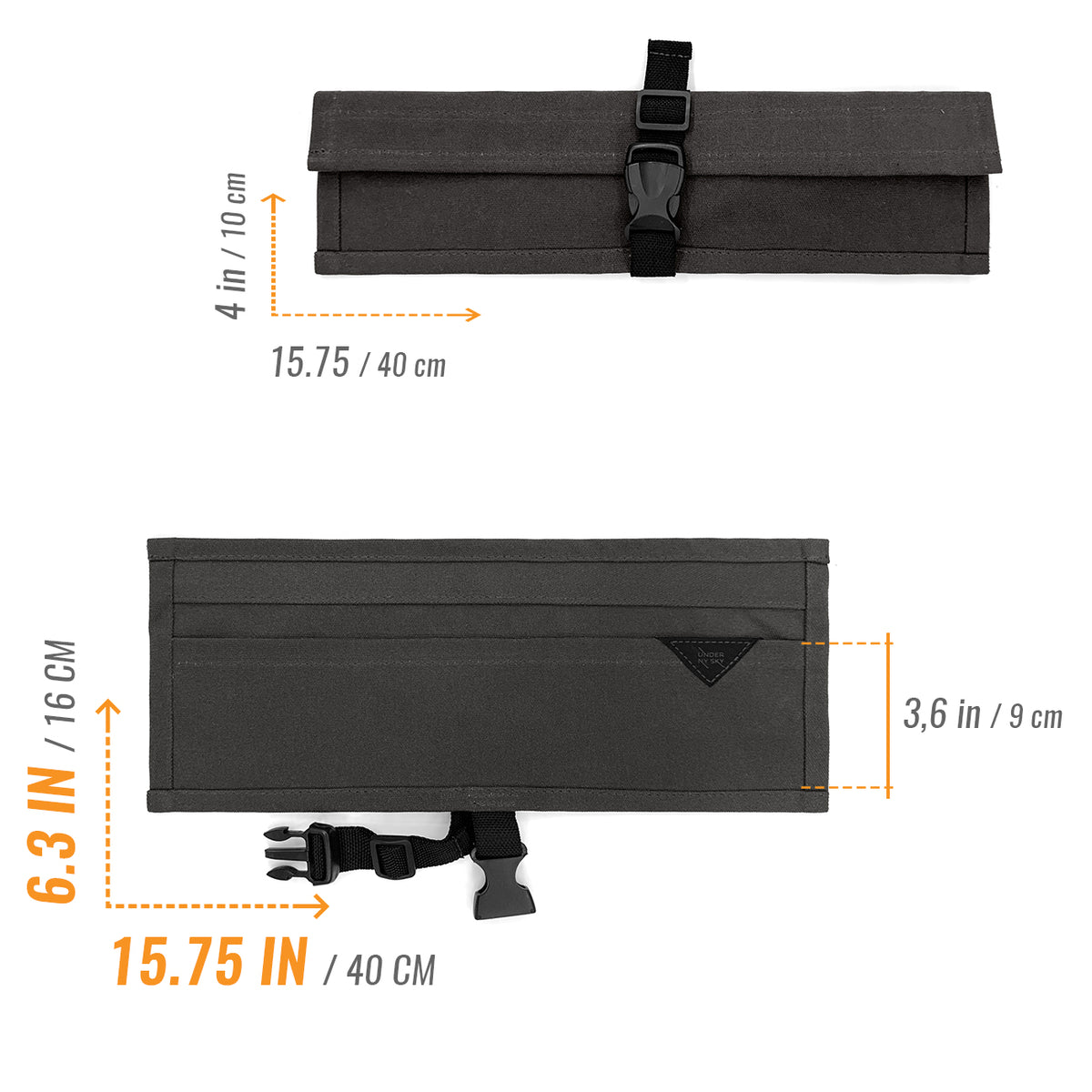 Knife Roll Case - 1 to 6 Slots - Waxed Canvas Pouch, Leather Reinforced - Portable for Cooking Tools, Utensils, Cutlery Knives -  Under NY Sky