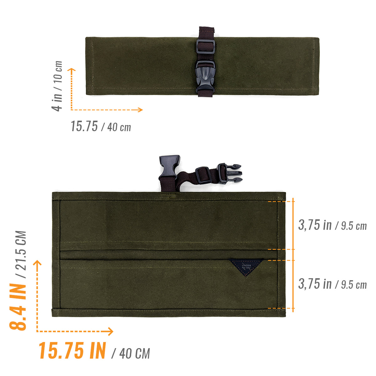 Knife Roll Case - 1 to 6 Slots - Waxed Canvas Pouch, Leather Reinforced - Portable for Cooking Tools, Utensils, Cutlery Knives -  Under NY Sky