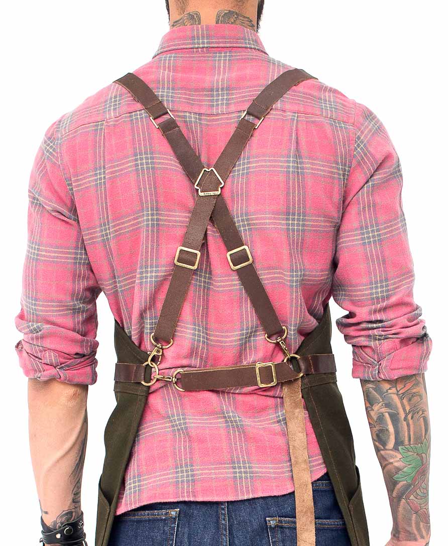 Leather Straps for CrossBack Apron - Shoulder & Waist Set - Chef, Barber, Bartender, Barista - Under NY Sky