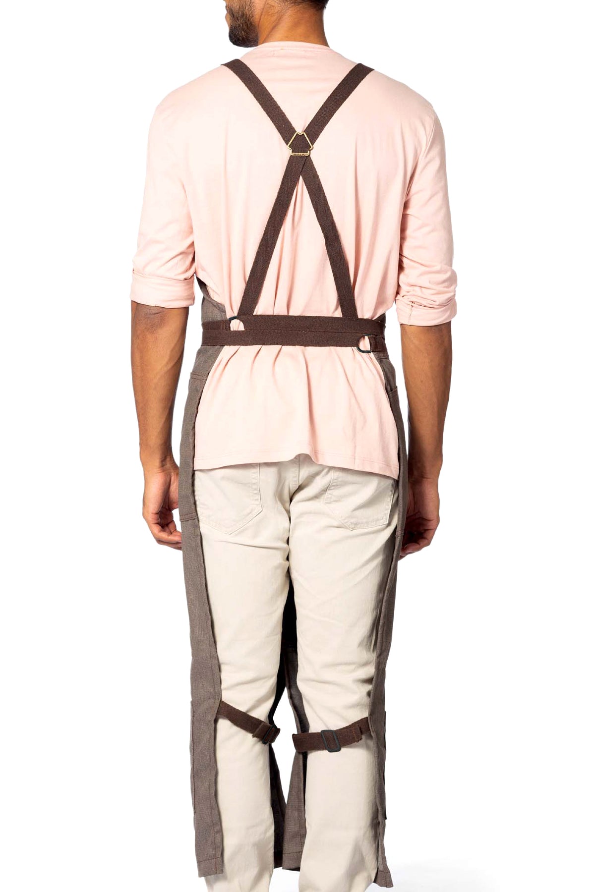Pottery Apron – Full Split-Leg - Pro Denim & Twill – Cross-back, Leather Reinforcement - Ceramics - Under NY Sky