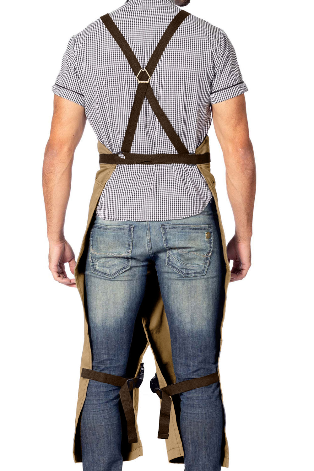 Pottery Apron – Full Split-Leg - Pro Denim & Twill – Cross-back, Leather Reinforcement - Ceramics - Under NY Sky