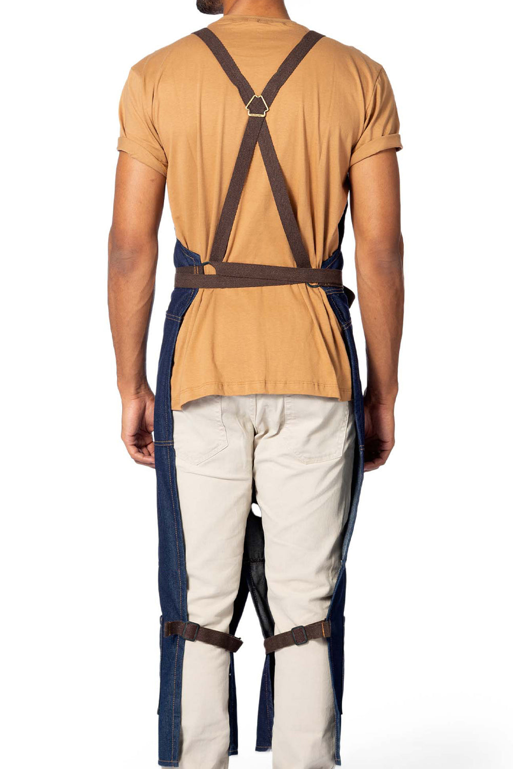 Pottery Apron – Full Split-Leg - Pro Denim & Twill – Cross-back, Leather Reinforcement - Ceramics - Under NY Sky