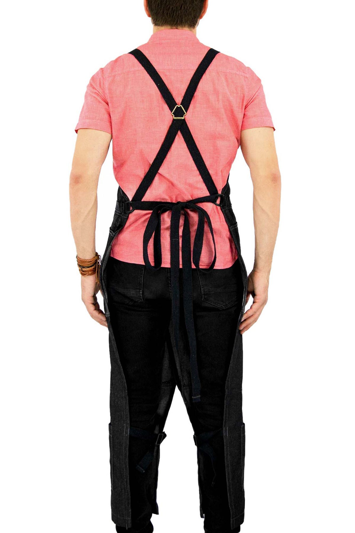 Pottery Apron – Full Split-Leg - Pro Denim & Twill – Cross-back, Leather Reinforcement - Ceramics - Under NY Sky