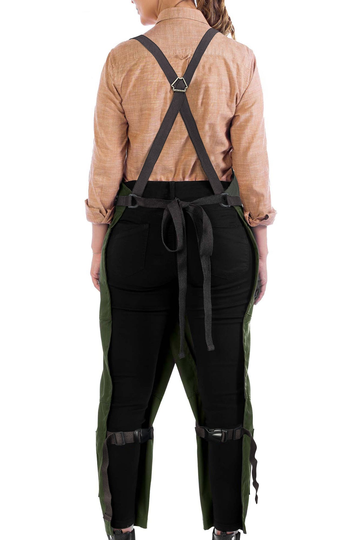 Pottery Apron – Full Split-Leg - Pro Denim & Twill – Cross-back, Leather Reinforcement - Ceramics - Under NY Sky