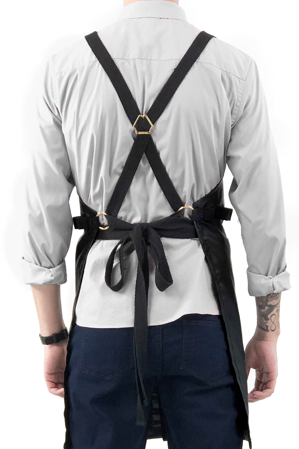 Barber Apron - CrossBack, Water Resistant Coated Fabric, Split-Leg - Salon, Hairstylist - Under NY Sky