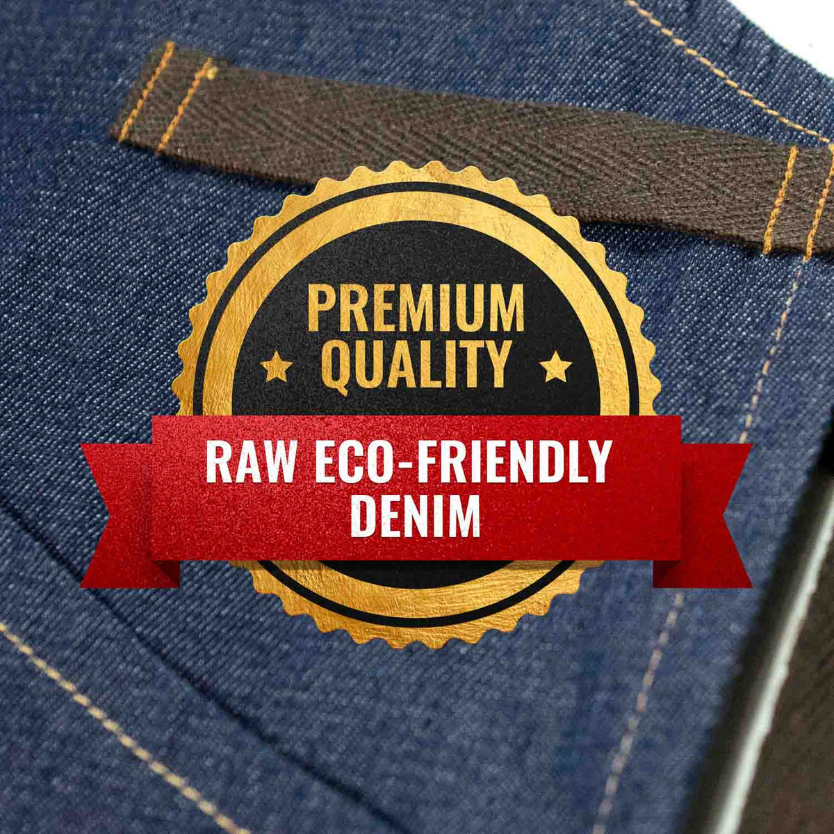 Work Apron - Professional Denim & Twill, Leather Trim, CrossBack, Chef, Bartender, Shop, Server - Under NY Sky