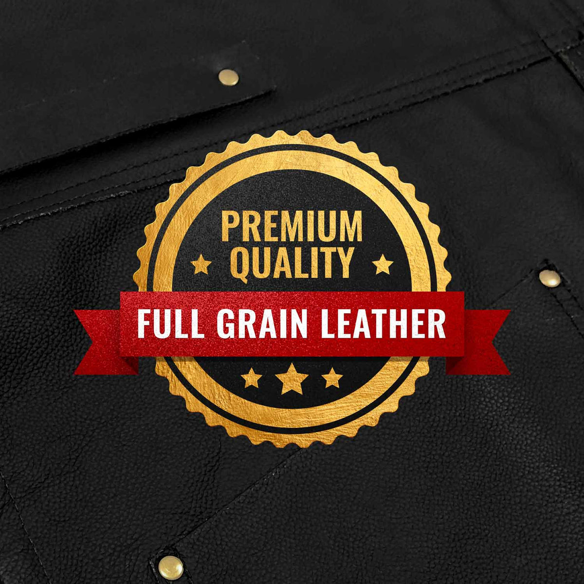 Leather Apron - Real Leather Body, Pockets & Crossback Straps - Split-Leg, Riveted, Lined - Under NY Sky