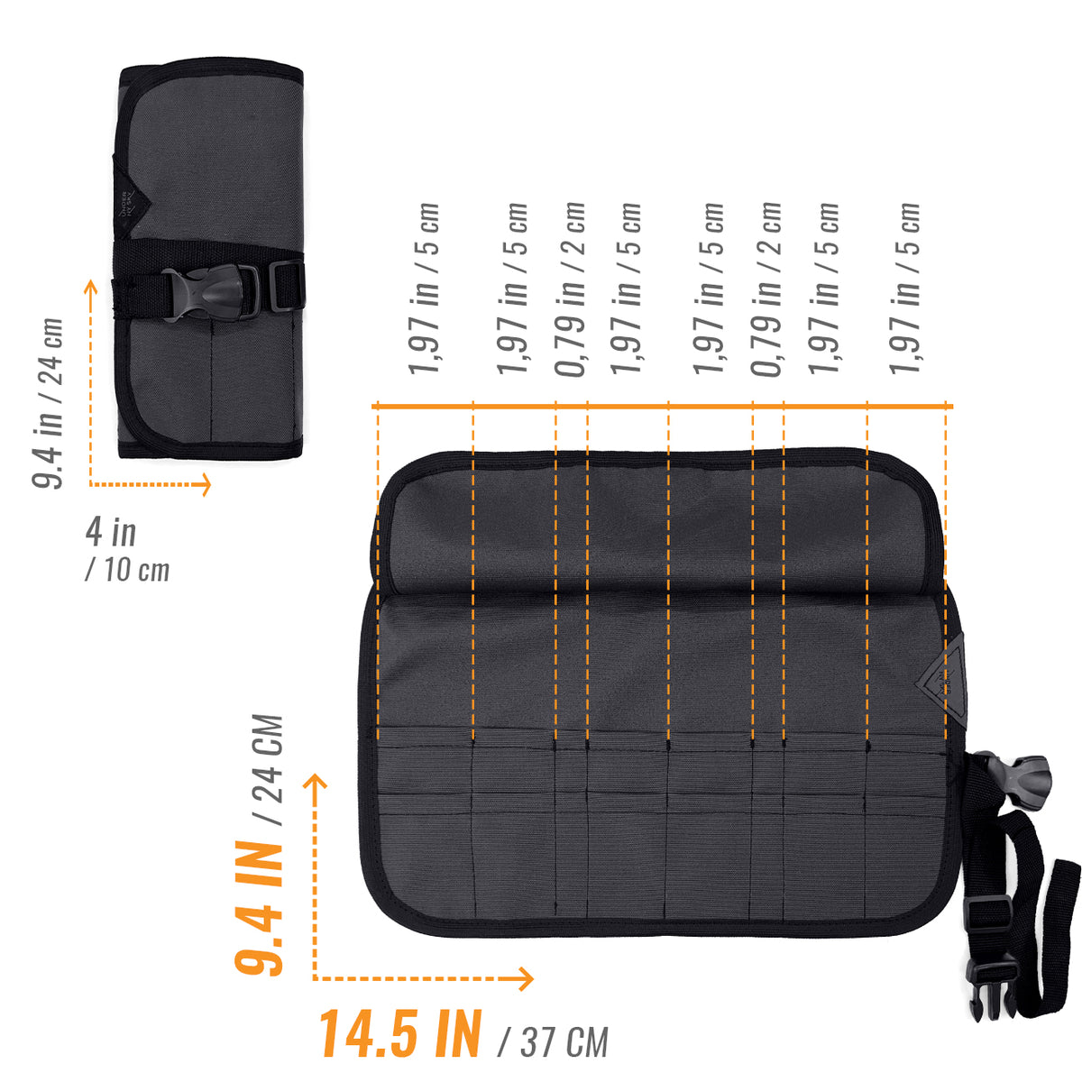 Scissors Roll Up Holder – Professional Oxford Canvas Pouch Case for Hair Stylists, Barbers & Hairdressers – Organizer for Hair Cutting Shears & Salon Tools - Under NY Sky