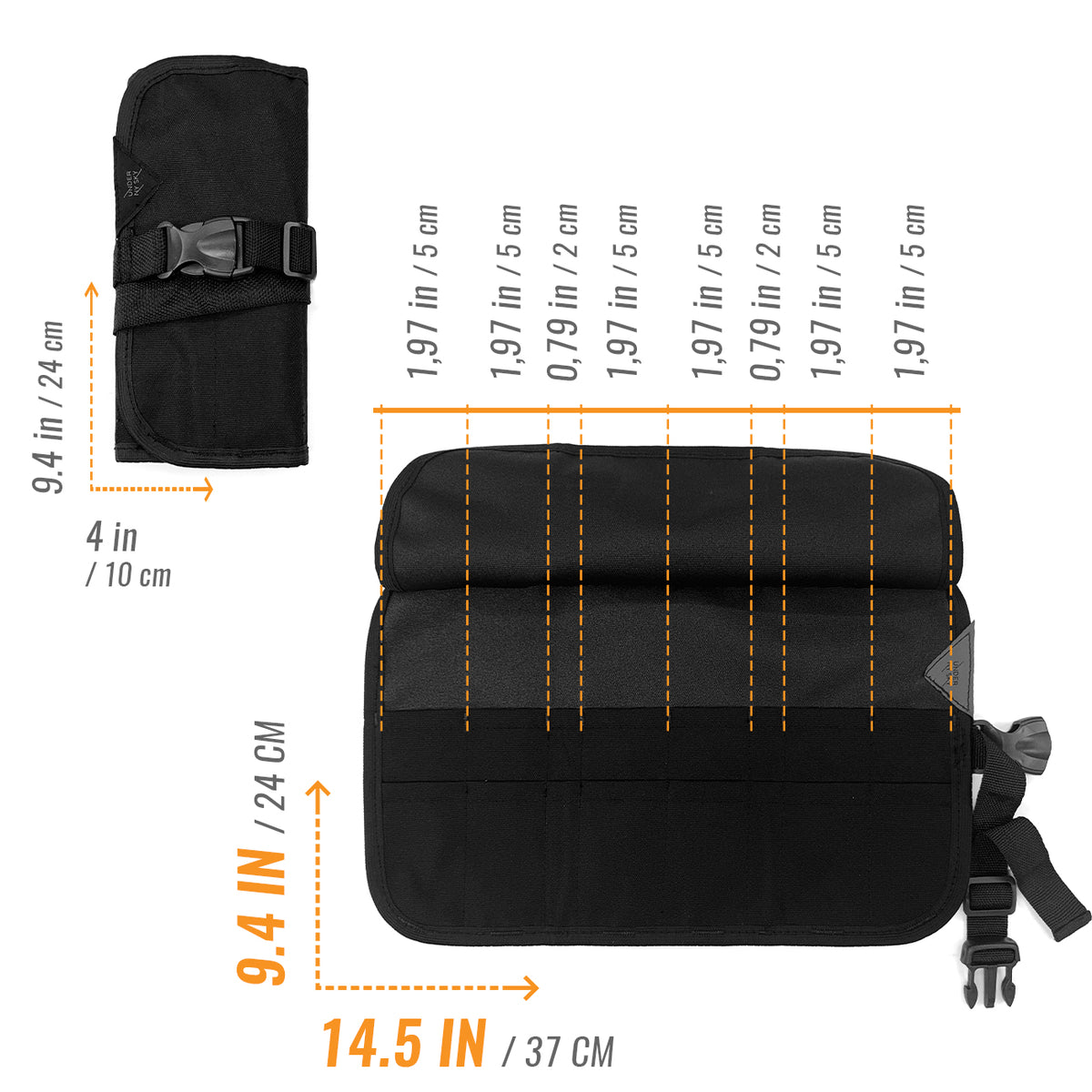 Scissors Roll Up Holder – Professional Oxford Canvas Pouch Case for Hair Stylists, Barbers & Hairdressers – Organizer for Hair Cutting Shears & Salon Tools - Under NY Sky