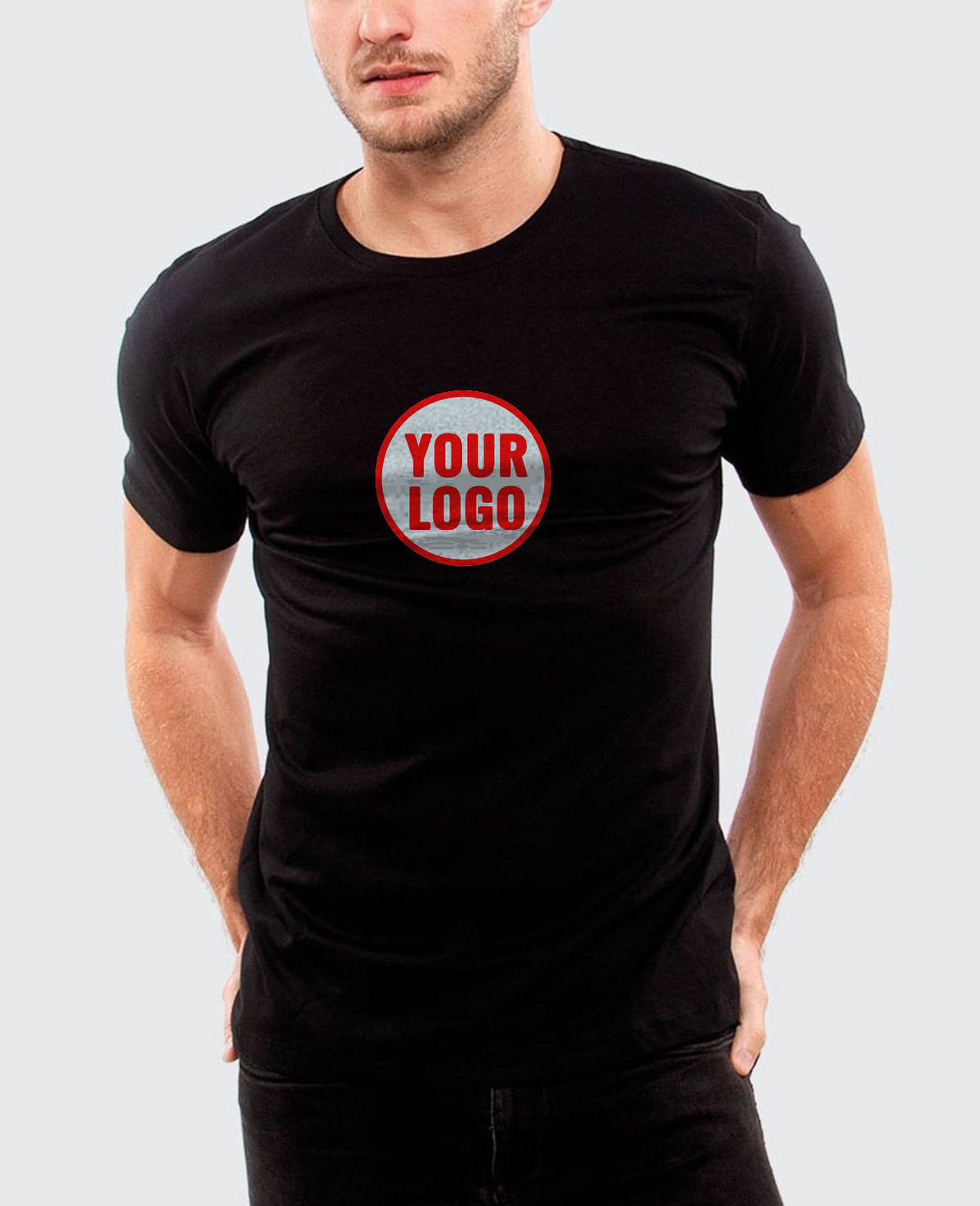 T-Shirt with Center Chest Print - Under NY Sky