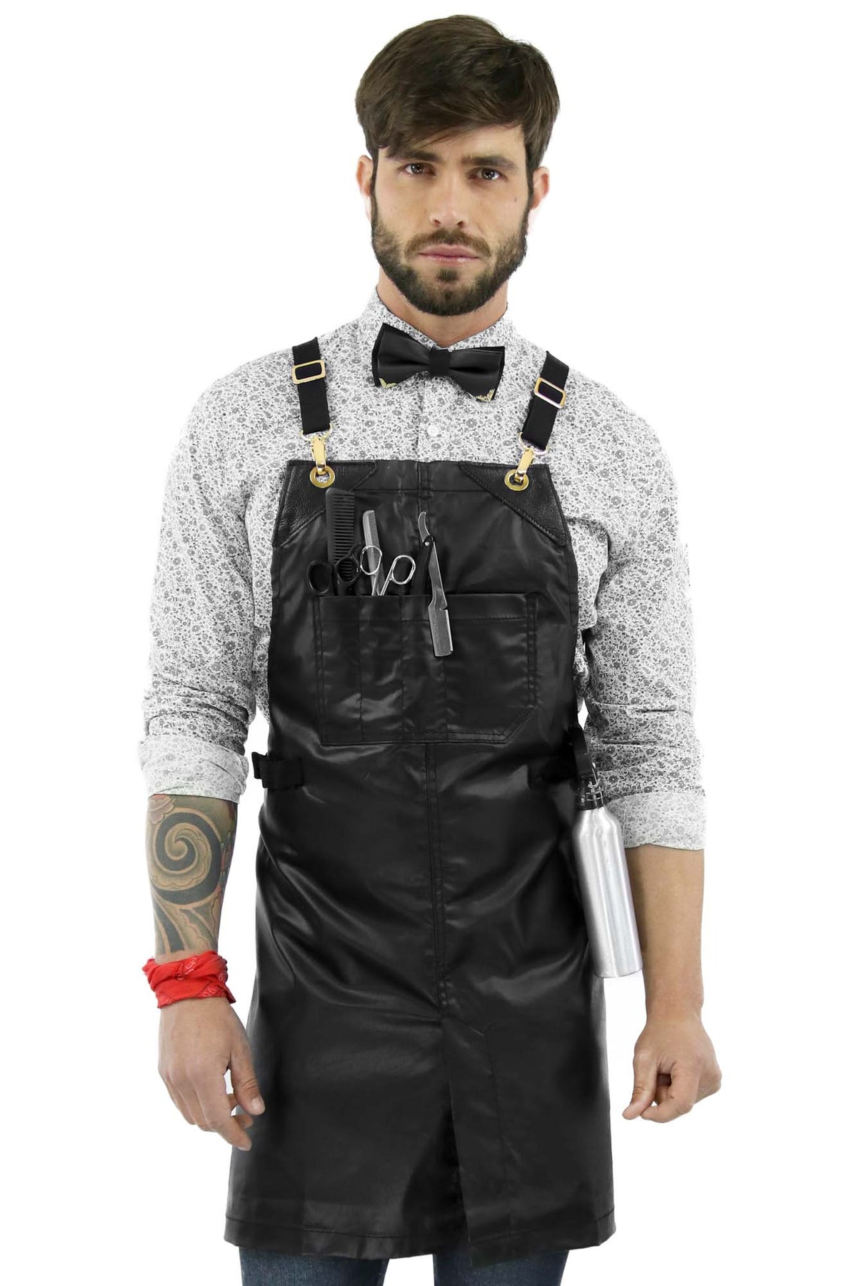Barber Apron - CrossBack, Water Resistant Coated Fabric, Split-Leg - Salon, Hairstylist - Under NY Sky