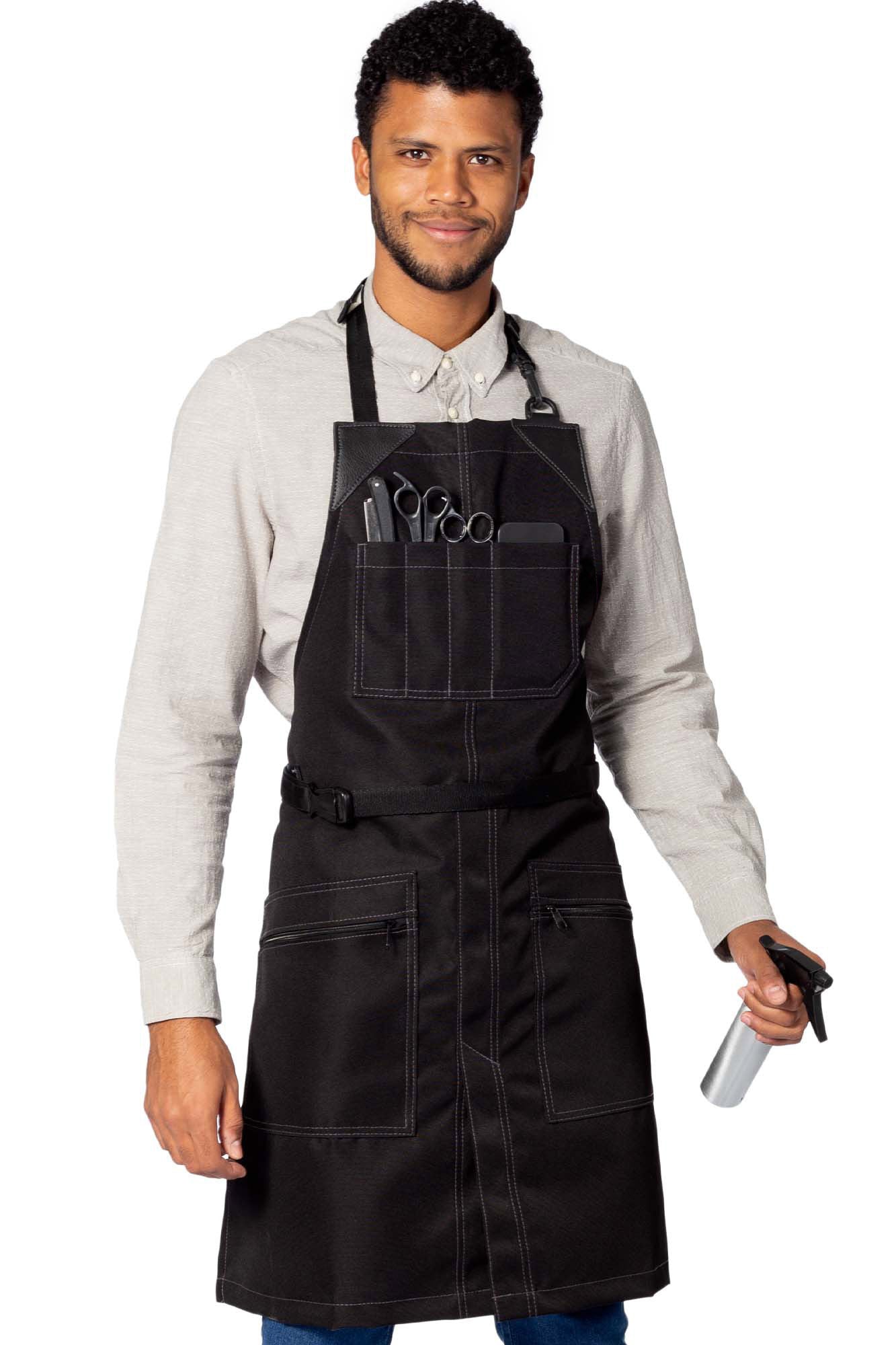 Barber Apron - Water & Chemical Proof, Zip Pocket, Buckle Closure - Hairstylist, Colorist, Salon - Under NY Sky
