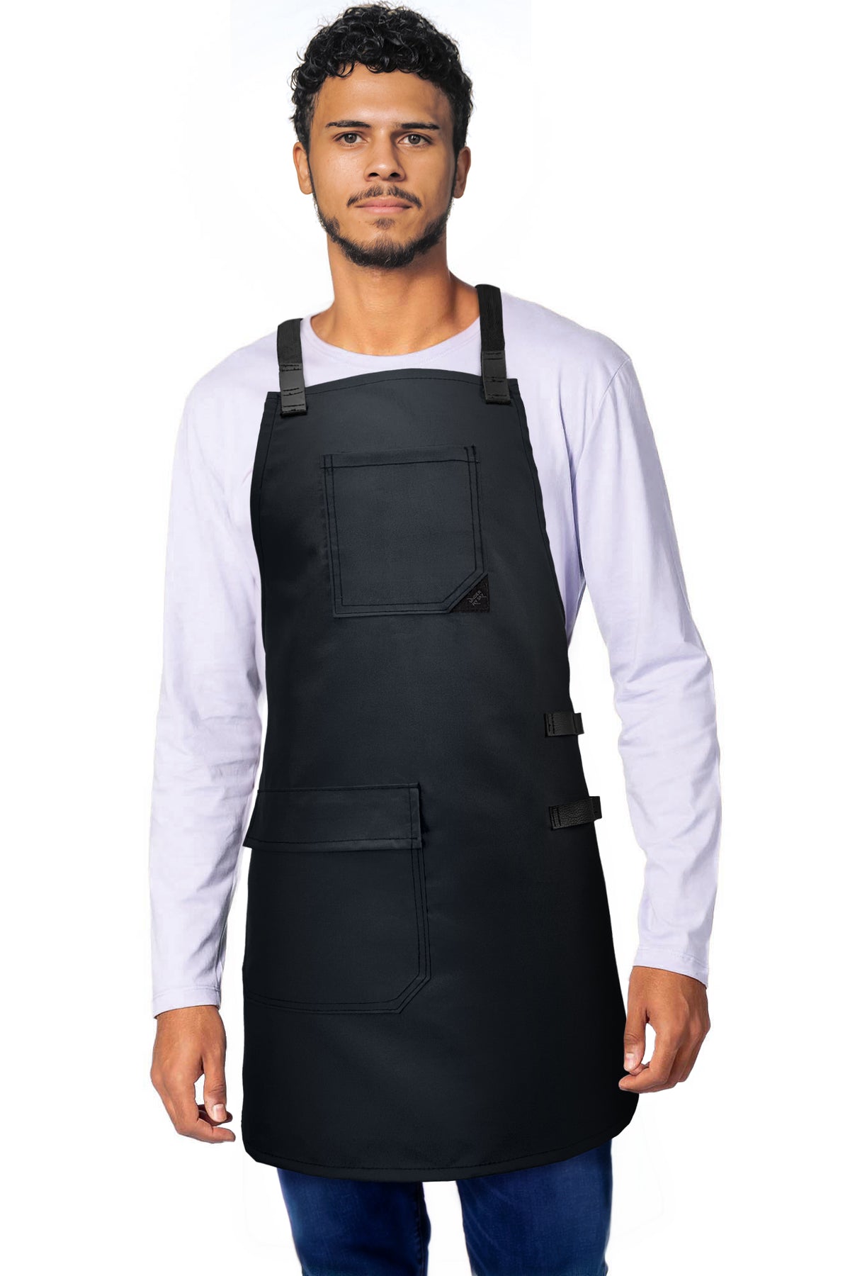 Barber Apron - Water &amp; Chemical Proof, CrossBack, Zip or Flapped Pocket- Hairstylist, Coloris - Under NY Sky