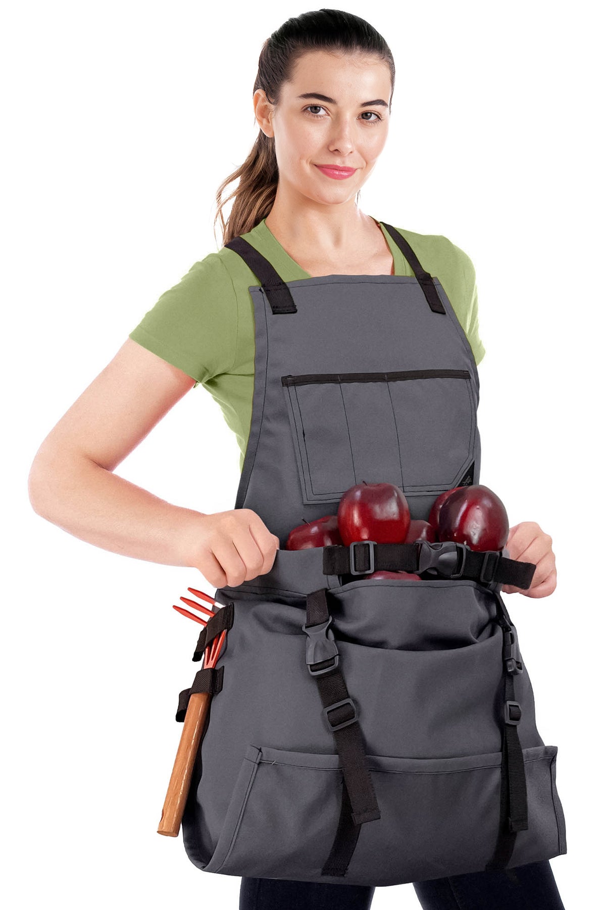Gardening Apron – Harvest Pouch, Pockets, Loops, Cross-back Straps, Water-Resistant, Adjustable for Men &amp; Women - Under NY Sky
