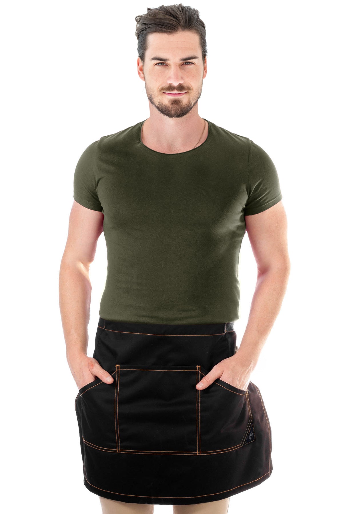 Half Apron - Double Stitched, Many Pockets - Chef, Server, Bistro, Restaurant, Waiter, Shop - Under NY Sky