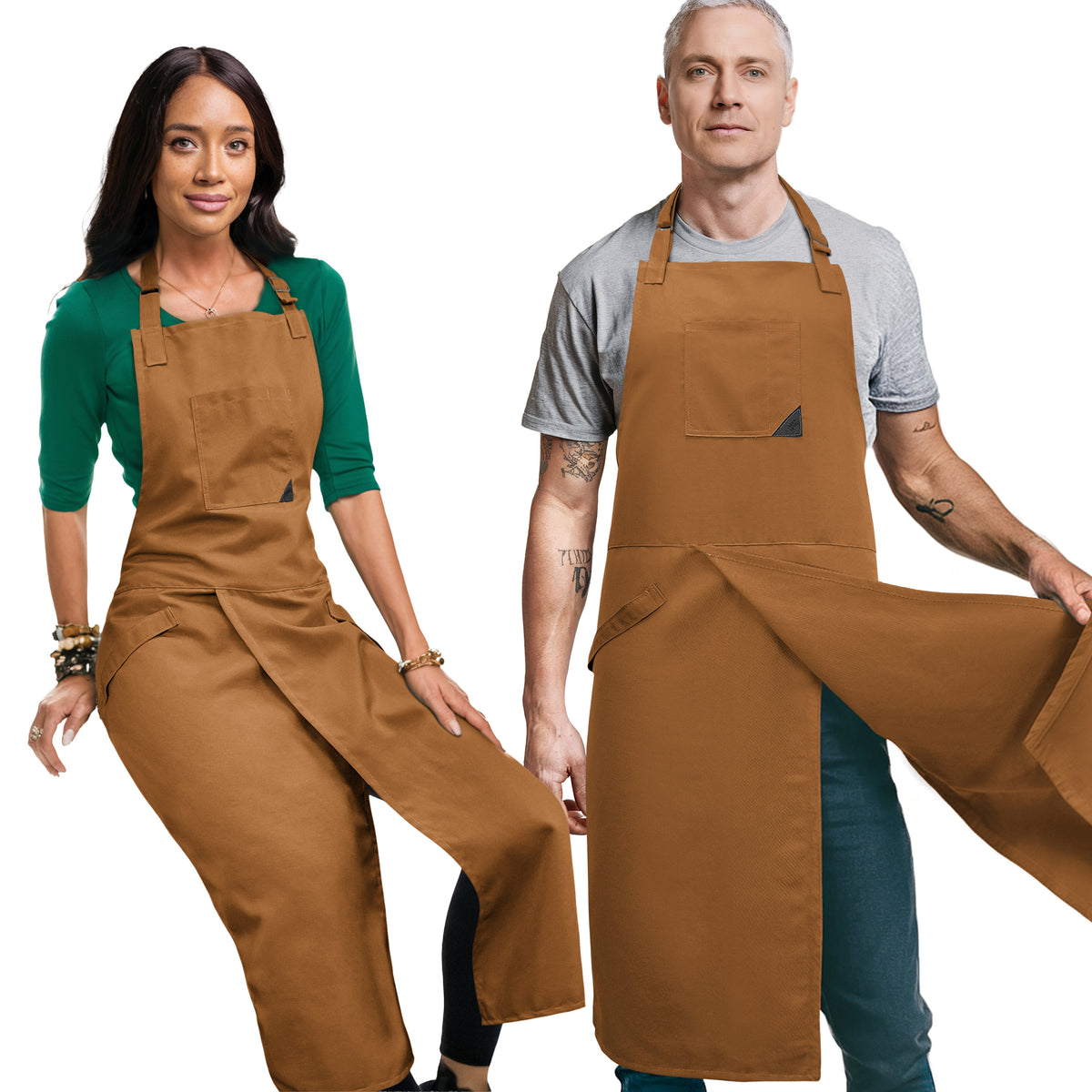 Pottery Apron - Full Cover Split-Leg, Towel Loops - for Ceramic Wheel Throwing, DIY, Painting, Potters and Clay Artists -  Under NY Sky