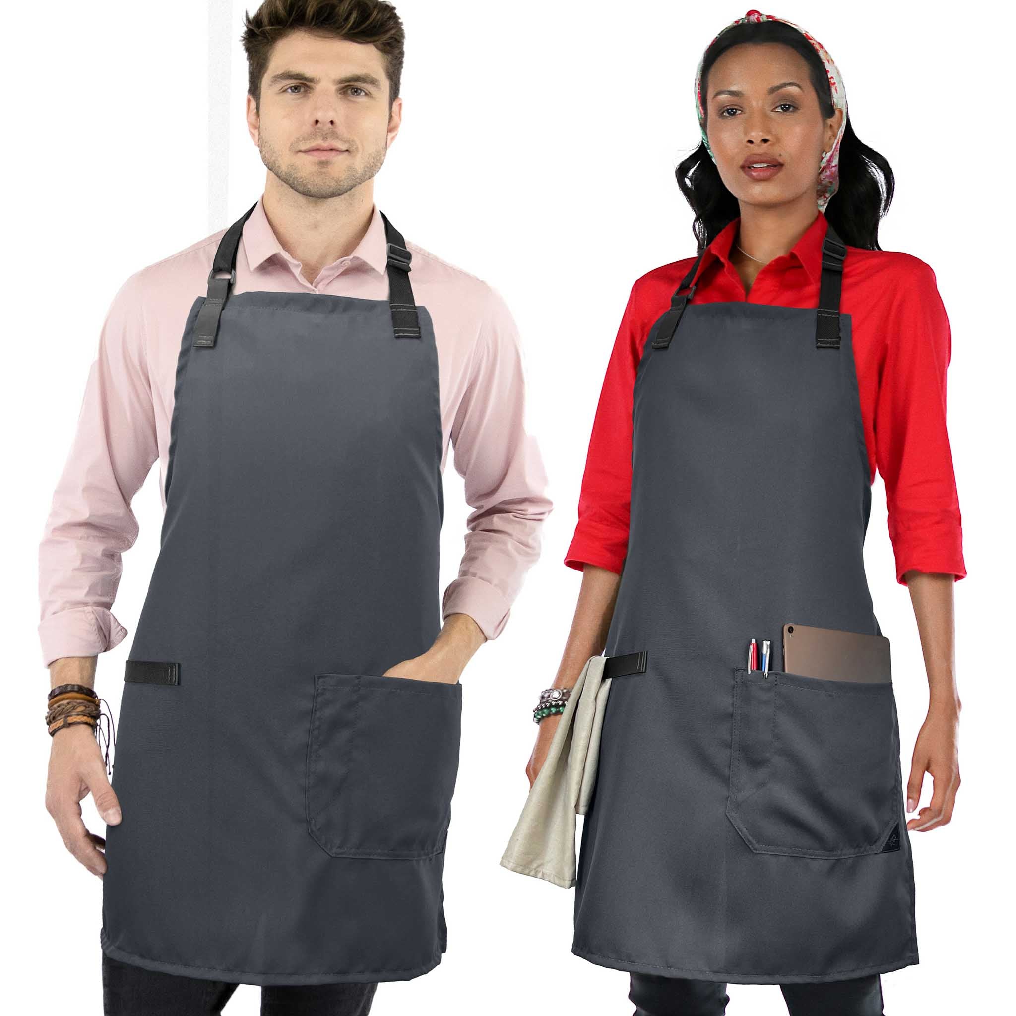 Light Grey Apron, Full Kitchen Apron, Kitchen Wear, Cotton Apron