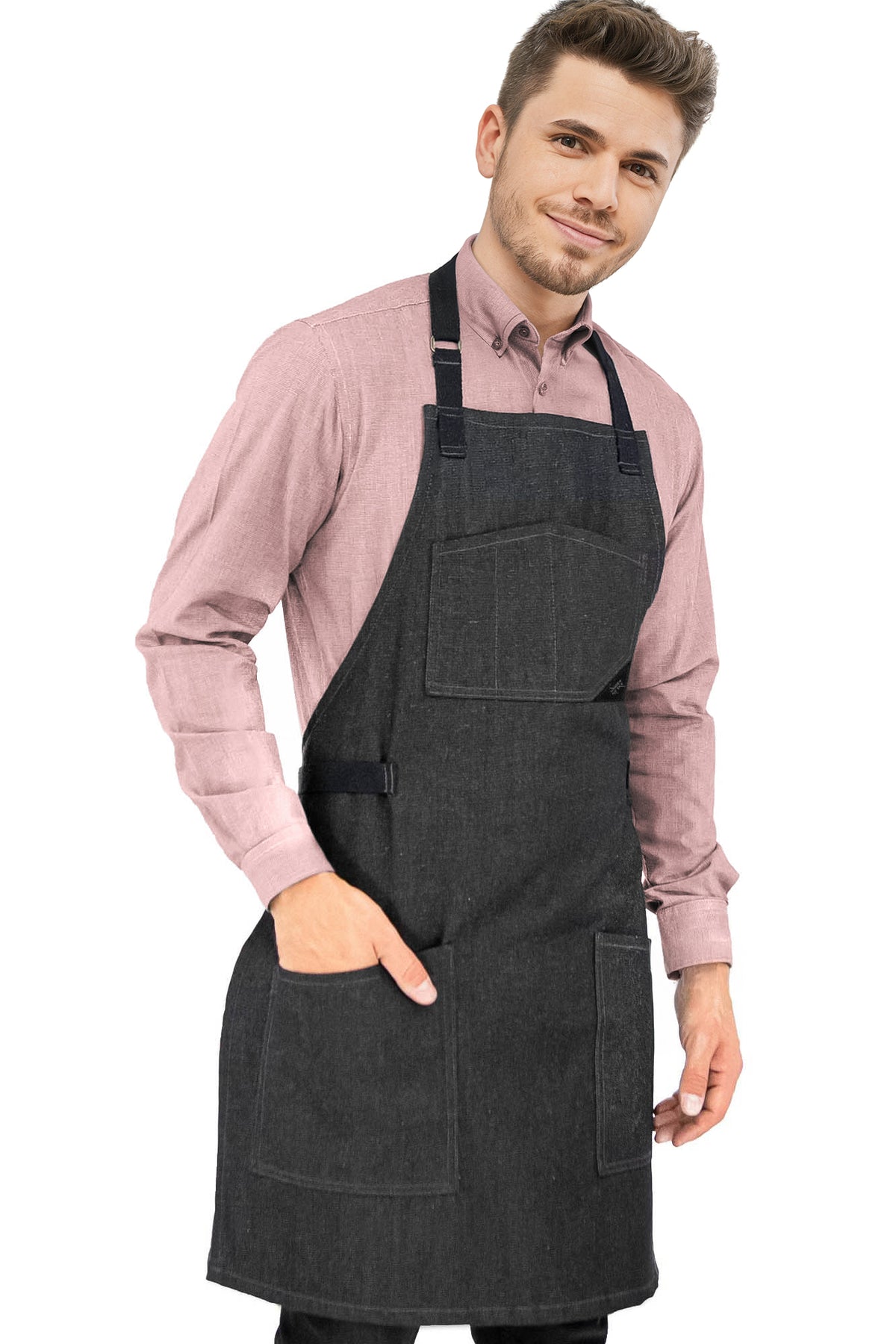 Chef Apron – Denim or Twill - Cotton Straps - Smart Pockets - Pro Chef, Cook, Barista, Bartender - Under NY Sky