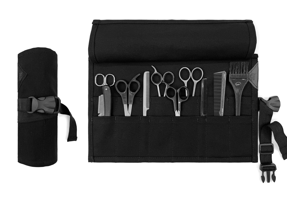 Scissors Roll Up Holder – Professional Canvas Pouch Case for Hair Stylists, Barbers &amp; Hairdressers – Organizer for Hair Cutting Shears &amp; Salon Tools - Under NY Sky