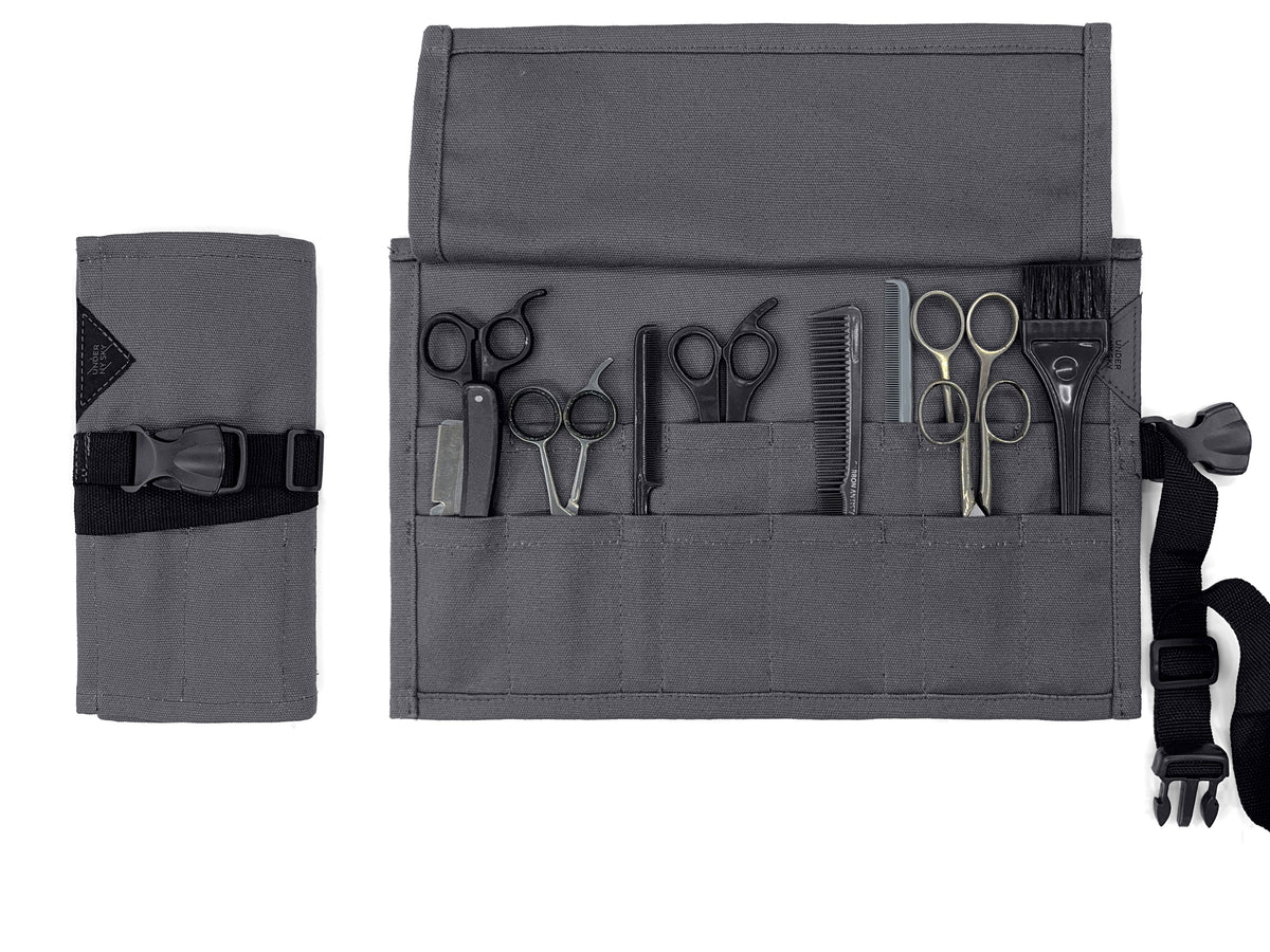 Scissors Roll Up Holder – Professional Canvas Pouch Case for Hair Stylists, Barbers &amp; Hairdressers – Organizer for Hair Cutting Shears &amp; Salon Tools - Under NY Sky