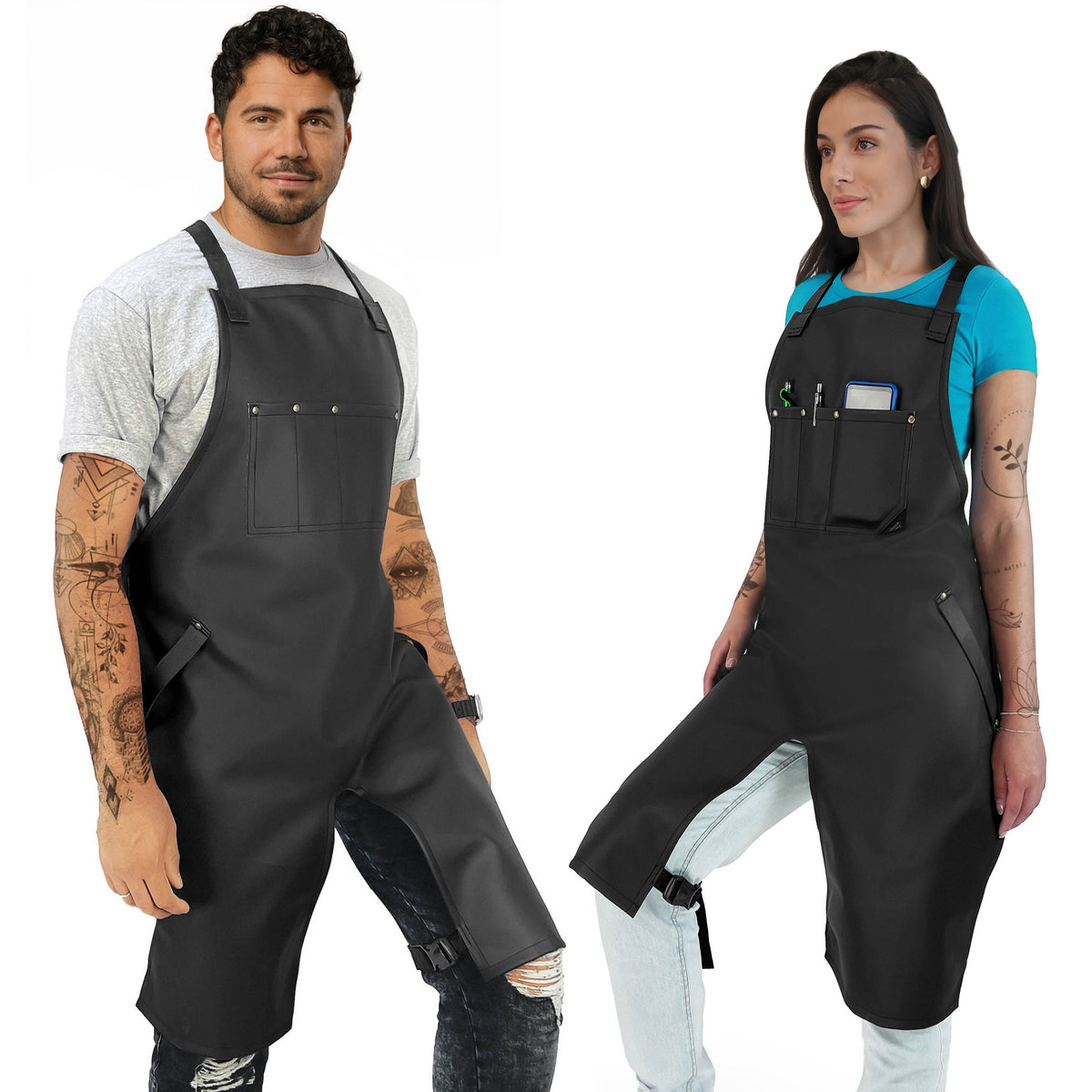 Tattoo Apron - Vegan Leather, Wipeable - Quick-Release Straps - For Tattoo Artist, Tattooist -  Under NY Sky