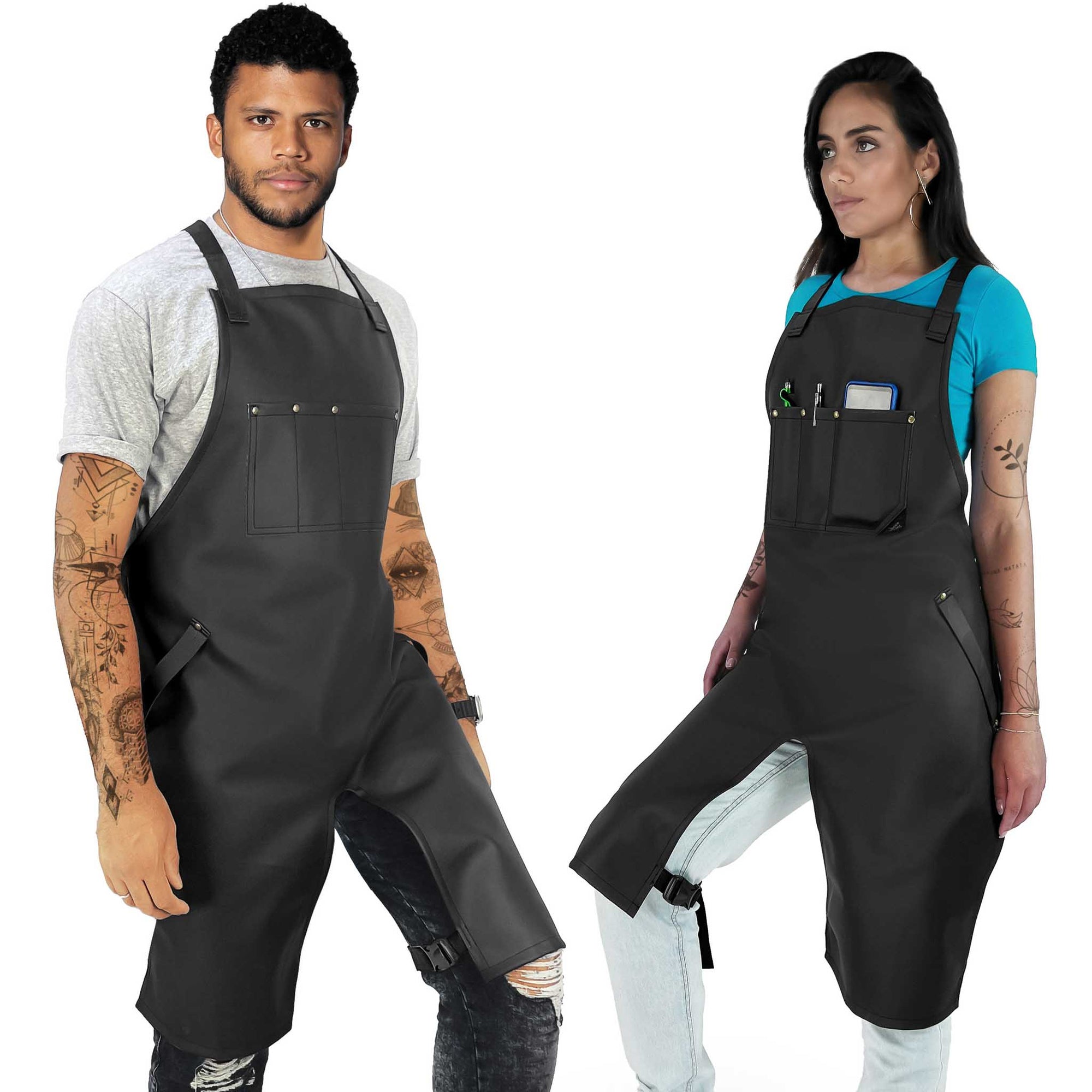 Tattoo Apron - Vegan Leather, Wipeable - Quick-Release Straps - For Tattoo Artist, Tattooist -  Under NY Sky