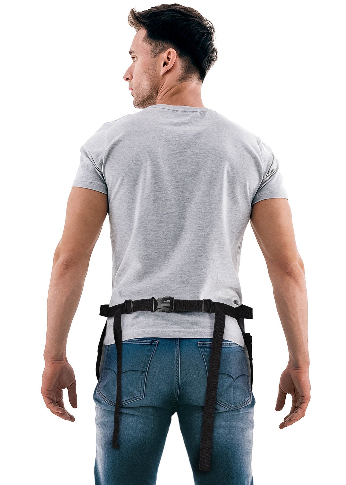 Salon Waist Apron - 9 Pockets - Hair Cut Holster, Tool Storage Pouch, Shears, Brush, Barber, Makeup -  Under NY Sky