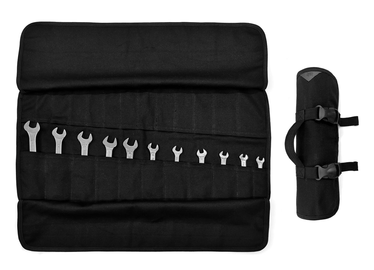 Tool Roll Organizer, Waxed Canvas, Heavy-Duty Wrench Bag, Hand Tool Pouch - Mechanics, Electricians - Under NY Sky