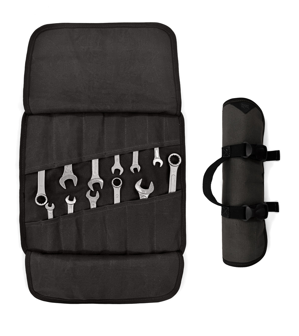 Tool Roll Organizer, Waxed Canvas, Heavy-Duty Wrench Bag, Hand Tool Pouch - Mechanics, Electricians - Under NY Sky