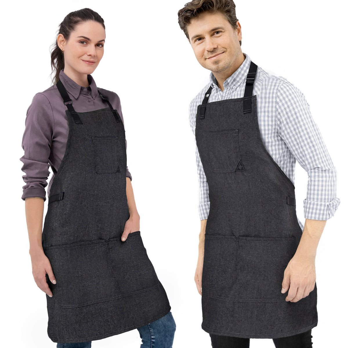 Work Apron - Adjustable for Men, Women - Cook, Chef, Server, Baker, Barista Shop, Restaurant, Coffee  - Under NY Sky