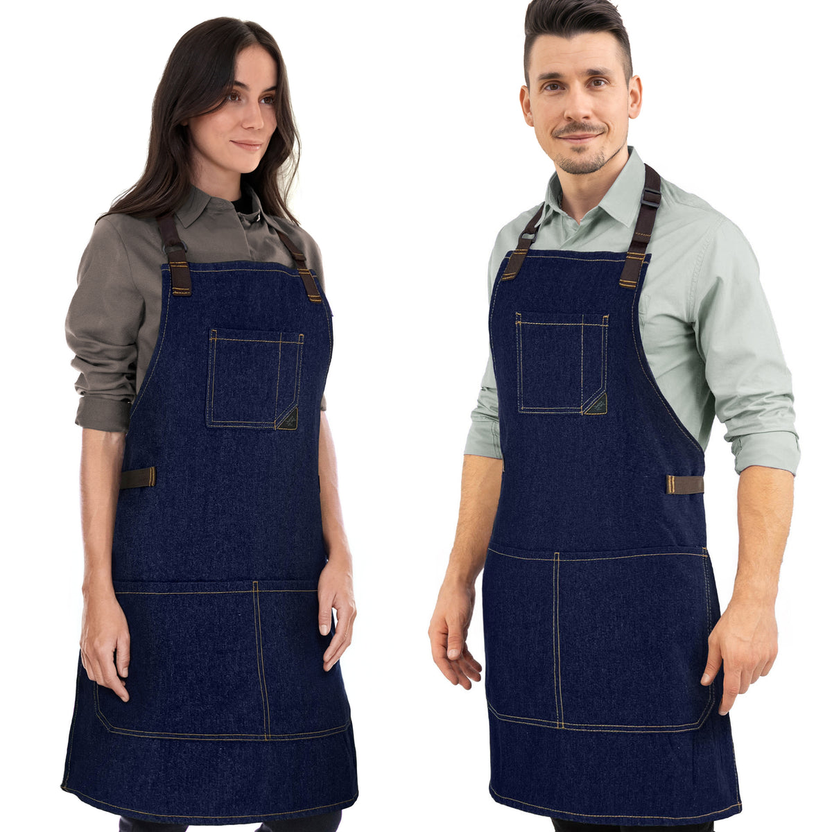 Work Apron - Adjustable for Men, Women - Cook, Chef, Server, Baker, Barista Shop, Restaurant, Coffee  - Under NY Sky