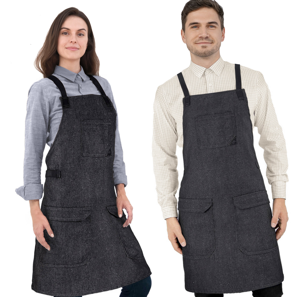 Work Apron - Adjustable for Men, Women - Cook, Chef, Server, Baker, Barista Shop, Restaurant, Coffee  - Under NY Sky