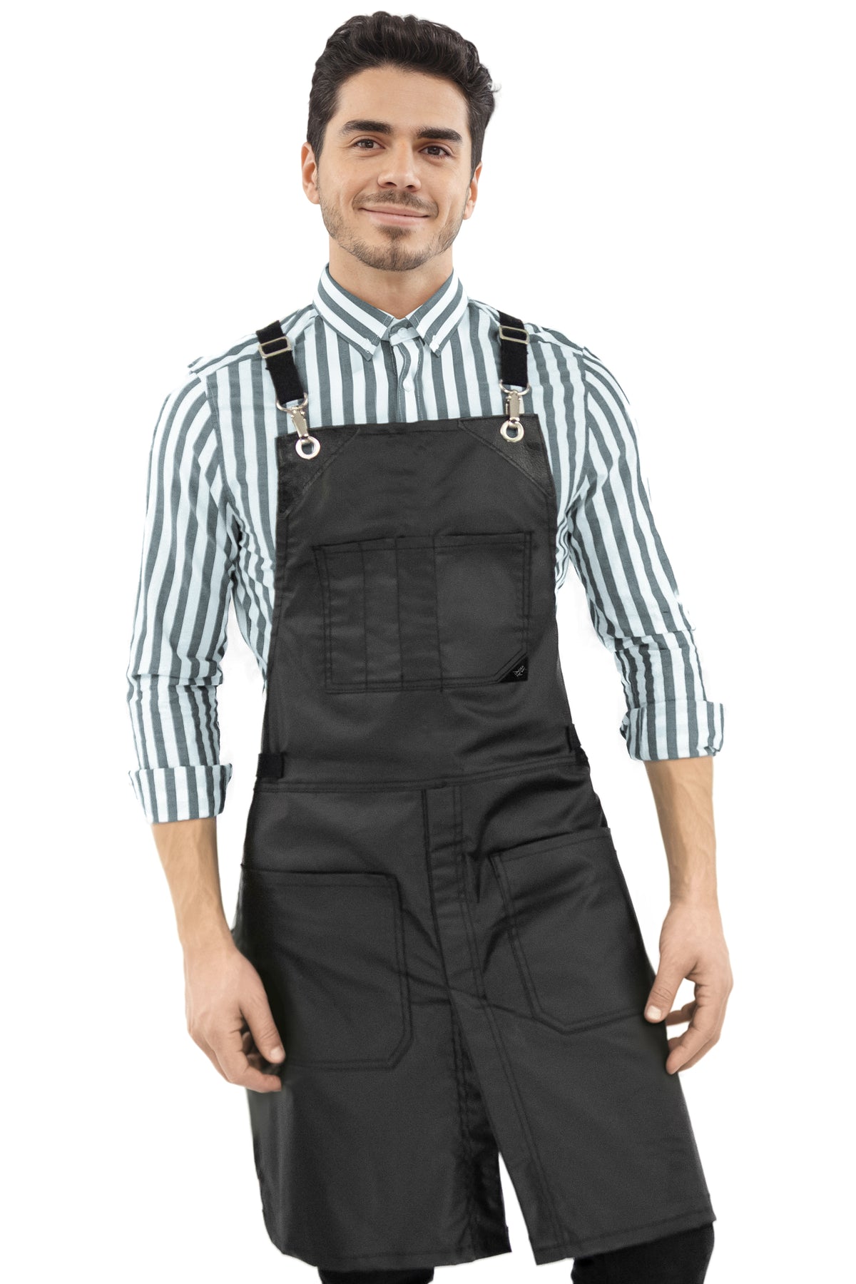 Salon Apron - CrossBack, Water Resistant, Adjustable, SplitLeg - Hairstylist, Barber, Shop - Under NY Sky
