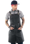Salon Apron - CrossBack, Water Resistant, Adjustable, SplitLeg - Hairstylist, Barber, Shop - Under NY Sky