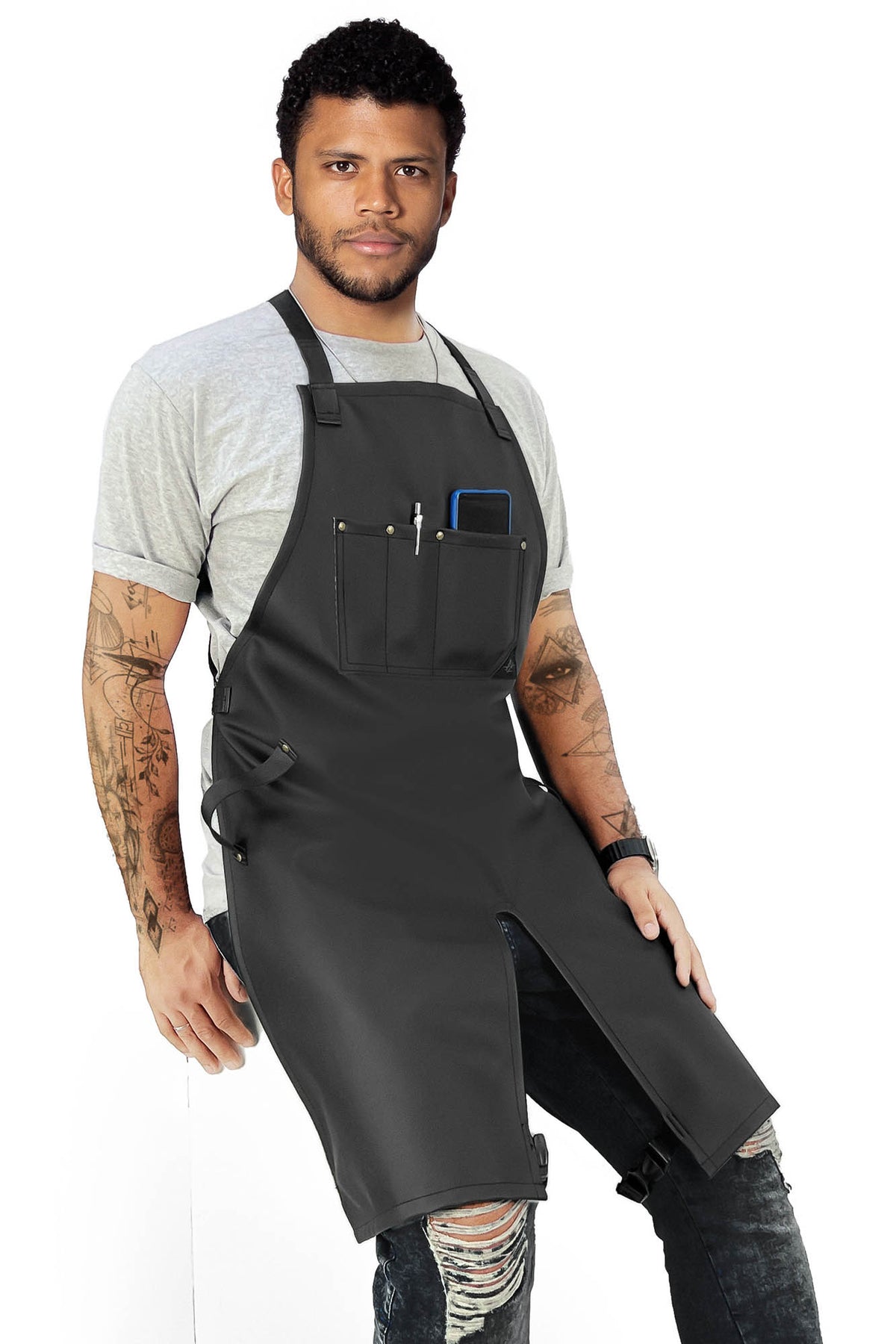 Tattoo Apron - Vegan Leather, Wipeable - Quick-Release Straps - For Tattoo Artist, Tattooist -  Under NY Sky