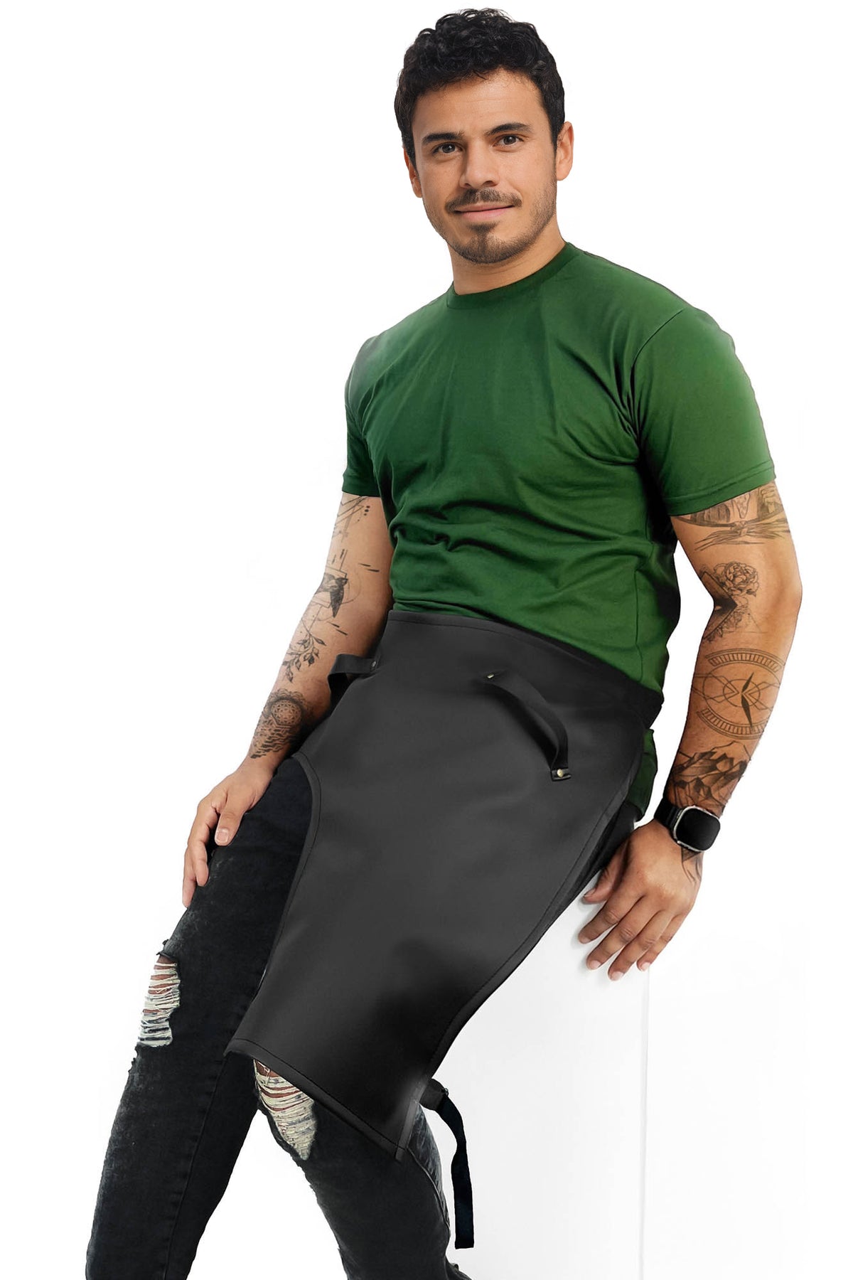 Tattoo Apron - Vegan Leather, Wipeable - Quick-Release Straps - For Tattoo Artist, Tattooist -  Under NY Sky