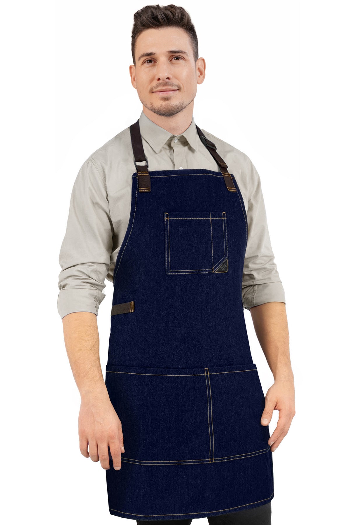 Work Apron - Adjustable for Men, Women - Cook, Chef, Server, Baker, Barista Shop, Restaurant, Coffee  - Under NY Sky