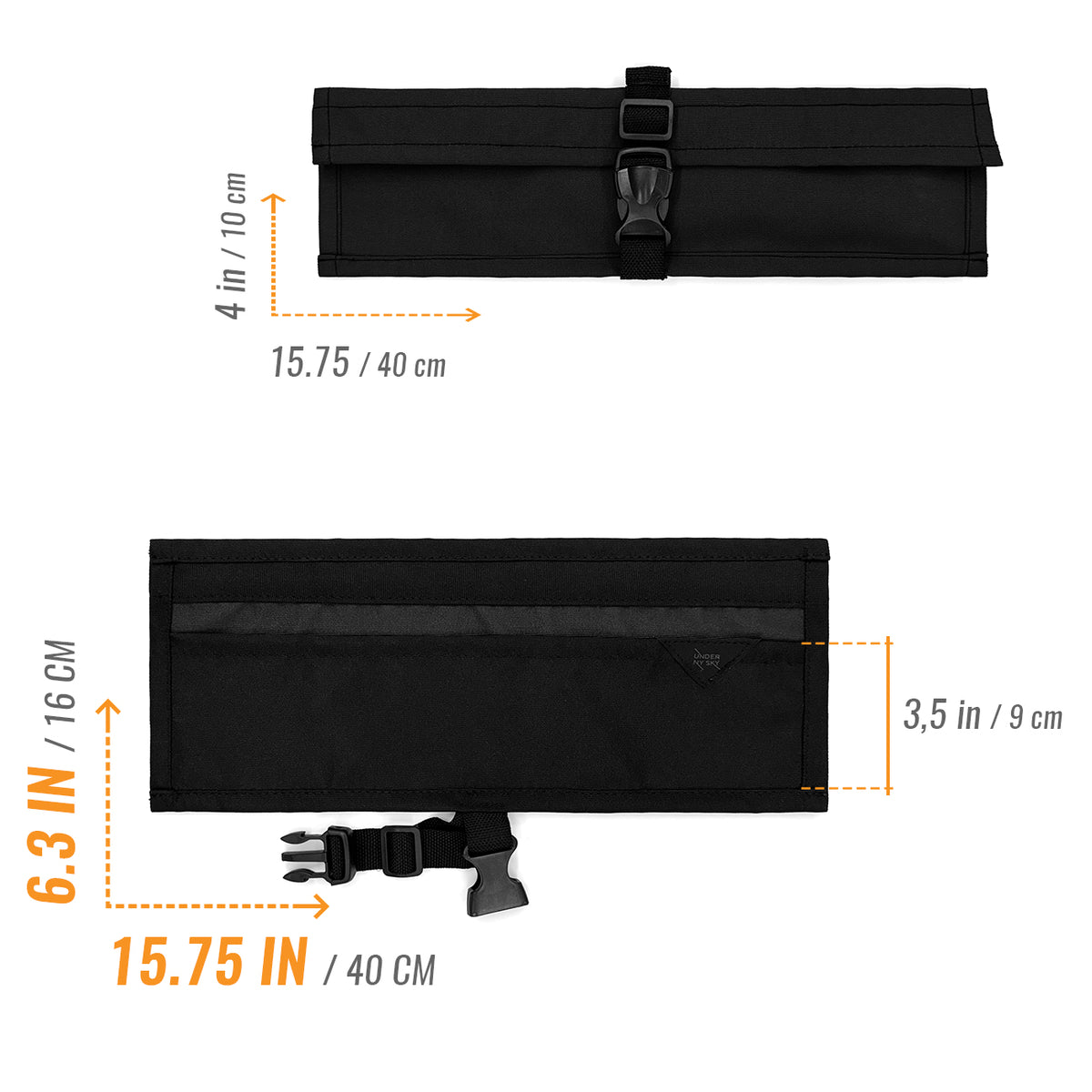 Knife Roll Case - 1 to 6 Slots - Oxford Canvas Pouch, Leather Reinforced - Portable for Cooking Tools, Utensils, Cutlery Knives -  Under NY Sky