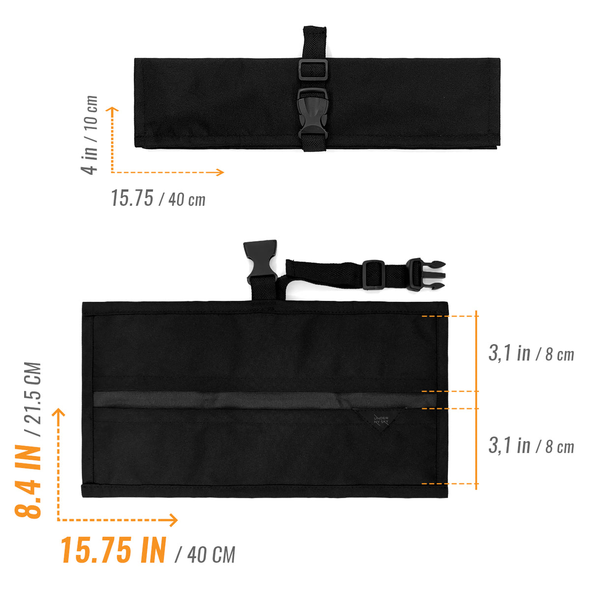 Knife Roll Case - 1 to 6 Slots - Oxford Canvas Pouch, Leather Reinforced - Portable for Cooking Tools, Utensils, Cutlery Knives -  Under NY Sky