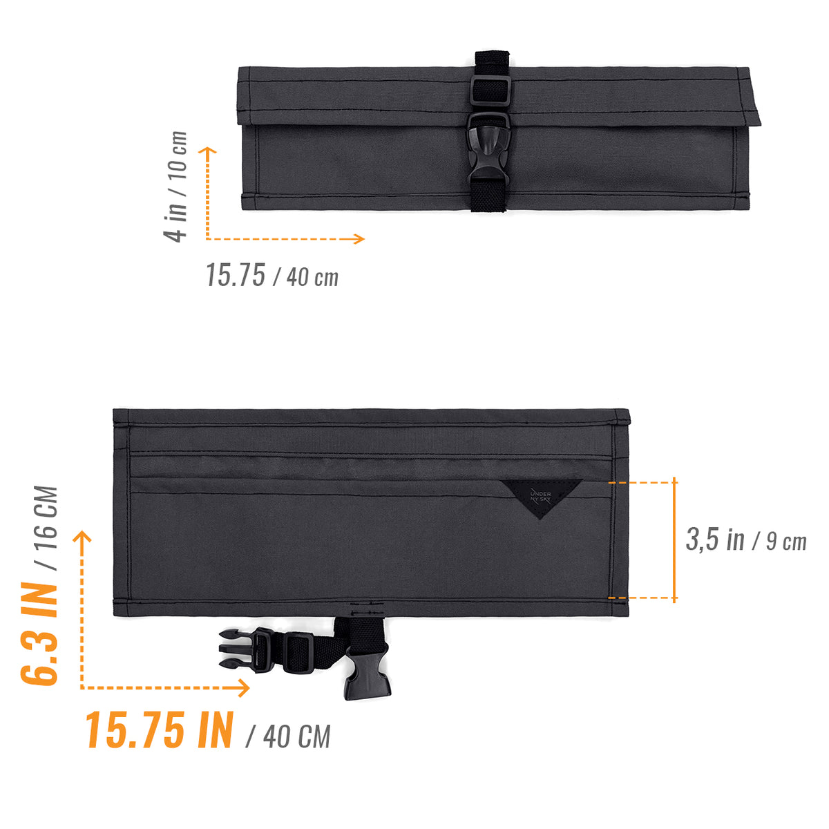 Knife Roll Case - 1 to 6 Slots - Oxford Canvas Pouch, Leather Reinforced - Portable for Cooking Tools, Utensils, Cutlery Knives -  Under NY Sky