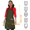 Super Light Apron - Pocket, Towel Loop, Leather Reinforcement - Kitchen Bib Apron - Cook, Chef, Server, Barista - Under NY Sky