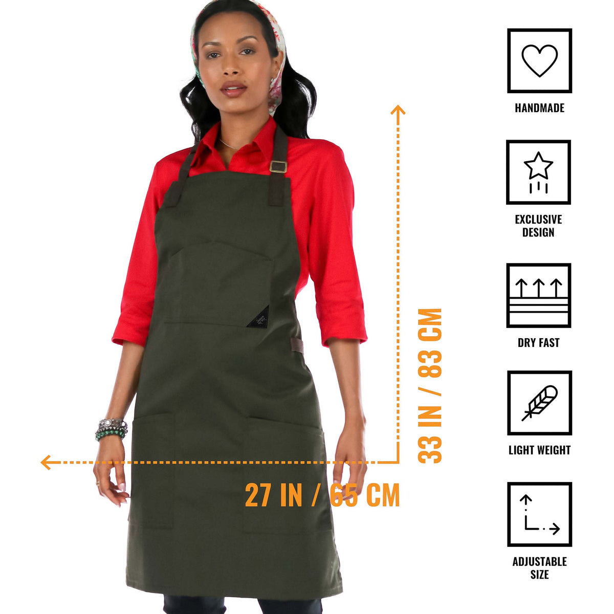 Now Designs Red Stripe Unisex Kitchen Apron with Adjustable Strap
