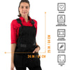 Tool Apron - Magnetic Holder, 18 Pockets, CrossBack, Oxford Canvas - Woodworker, Electrician - Under NY Sky