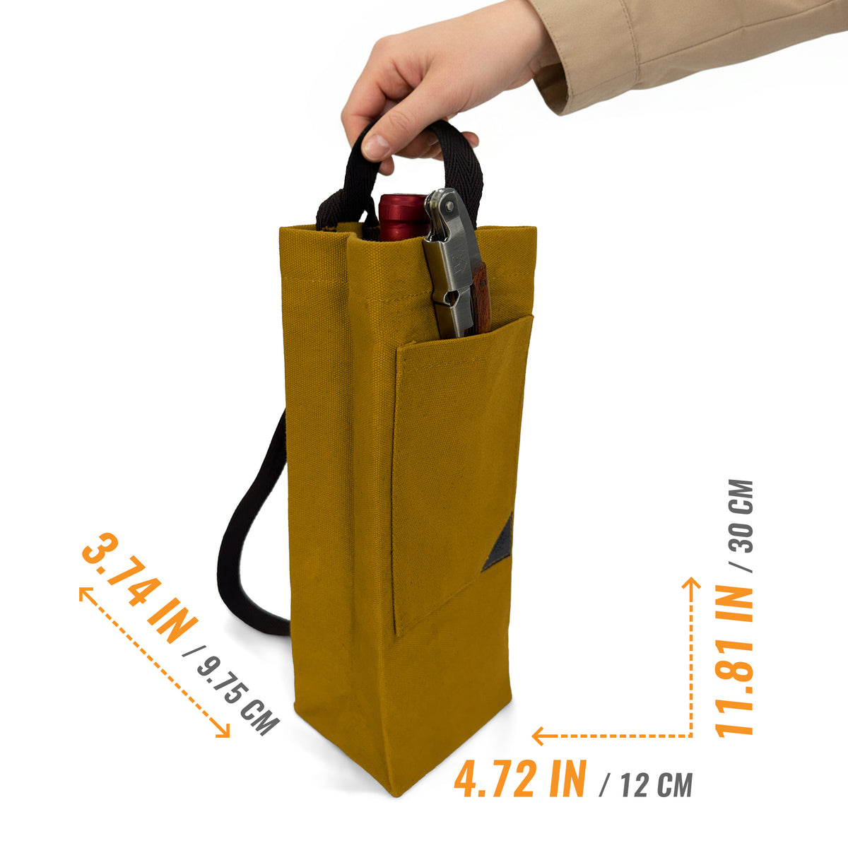 Wine Tote Bag, Portable Canvas Carrier w/ Shoulder Strap, Lightweight, Wine Gift for Travel &amp; Picnic -  Under NY Sky